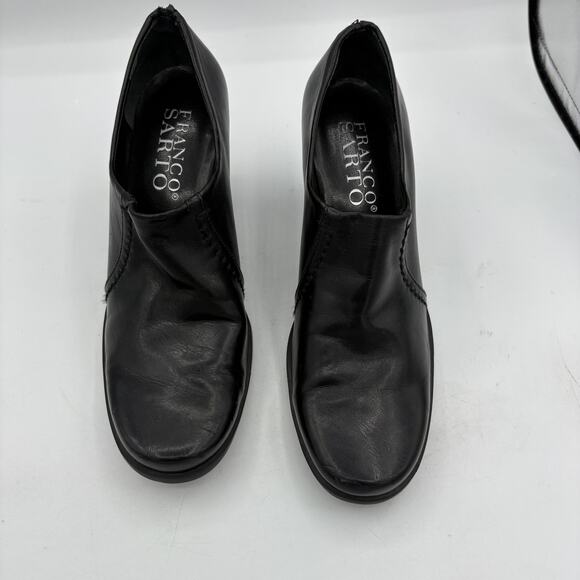 Franco Sarto Shoes Womens Size 6 M Black Chunky Heel Loafers Work - Picture 3 of 11